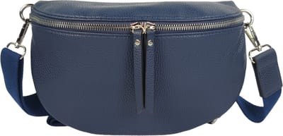 Qischa® - Crossbody heuptas bumbag - uni riem - soft - blauw - vegan - medium size