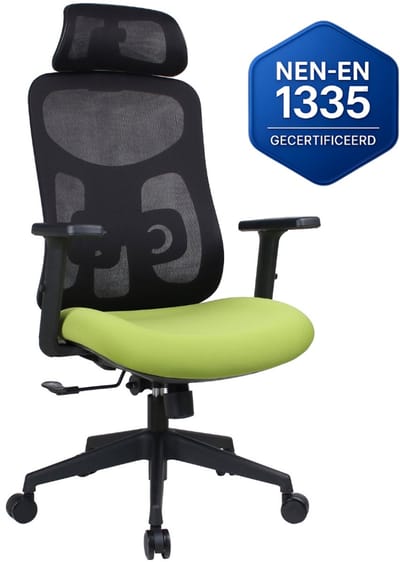 OfficeSense OS80 Ergonomische Bureaustoel - Verstelbare Lendensteun - Bureaustoelen voor Volwassenen - Groen