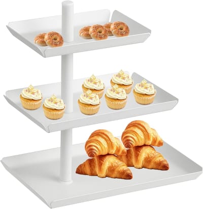 Drie-laags Draaiend Taartplateau voor Verjaardagen, Bruiloften en Feesten - Ideaal voor Gebak, Fruit en Snacks