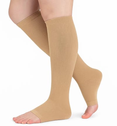 Sport Sokken I Joga Sokken I Pilates Sokken I Compressie Kousen I Compressie Sokken I Steunkousen I Vliegtuigsokken I S/M (35-41) I Beige