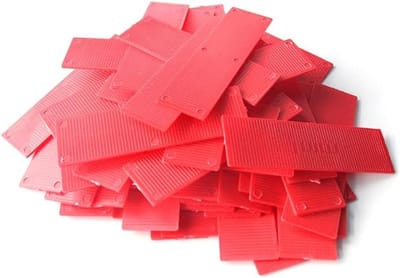 Afstandhouders Glas - Nivellerende Pakkingen - Precisie Uitlijning - Drukbestendig 16 Ton - 100x28mm 1mm - Rood