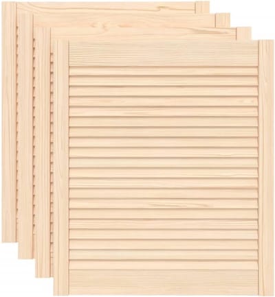 Louvredeuren Grenenhout - Kastdeuren Lamellen - Meubelrenovatie Ventilatie - Massief Hout - 69x594 cm