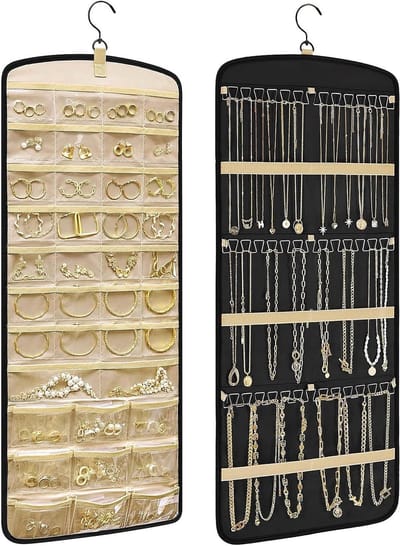 Hanger voor Sieradenopslag met Dubbelzijdige Haakjes voor Oorbellen, Kettingen en Ringen aan Wand of Deur