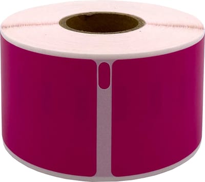 DULA Dymo kompatible Etiketten, S0722400 99012, 36 x 89 mm, Rosa, Permanent, 1 Rolle, 260 Etiketten pro Rolle