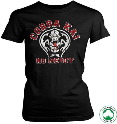 Cobra Kai No Mercy Organic Girly Tee dames-T-shirt zwart
