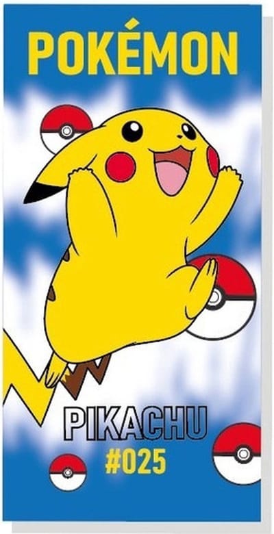 Pokemon strand handdoek lichtblauw - Pika Pika - 140 x 70 cm