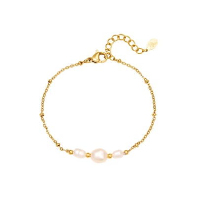 90 NOTES - Triple Pearl Armband - goudkleurig