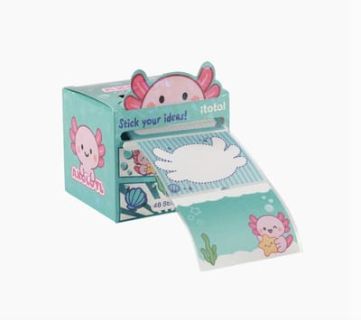 iTotal Assorted sticky label rolls “PULL OUT LABELS - AZOLOTH” | Labelrollen Klevervige notities Witte Kat 58x44mm 48 stickers/rol