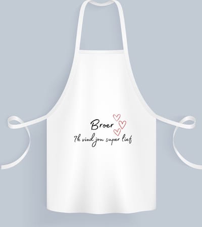 Akyol - broer ik vind jou super lief Keukenschort - Broer - de liefste broer - verjaardag - cadeautje voor broer - broer artikelen - kado - geschenk - 82 bij 71 cm