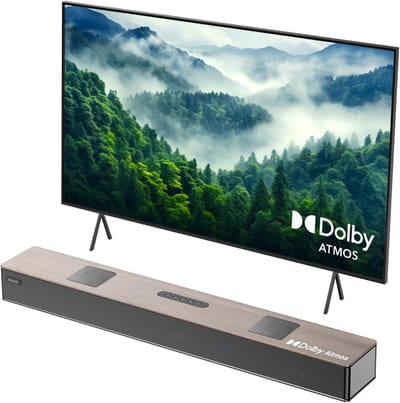 Soundbar Hout - Home Audio Systeem - Film Kijken - Dolby Atmos - 84 x 12 x 8 cm - Houtkleurig