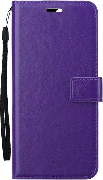 Hoesje Met Pasjeshouder - Geschikt voor Apple iPhone 16 - Luxe Bookcase Portemonee - Flip Case - Kunstleer Book Case - Flipcase - Book Cover - Walletcase - Portemonneehoes - Paars
