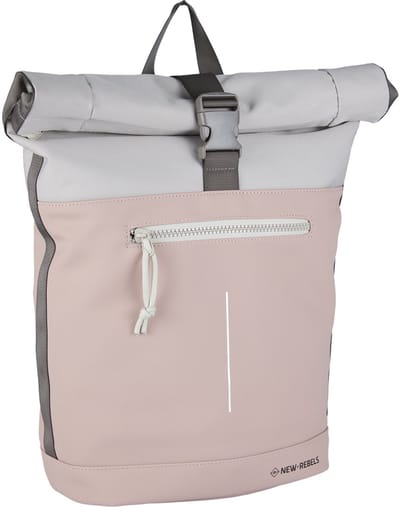 New Rebels Backham New York Oudroze 21L Rolltop Rugzak Waterafstotend Laptop 15.6