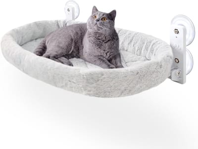 Famanu – Kattenraamhangmat Kattenbed Raamraamligstoel Opvouwbare kattenhangmat Vensterbank Kattenraamhangmat Kattenligstoel Kat hangbed 53 x 30 cm Tot 18 kg