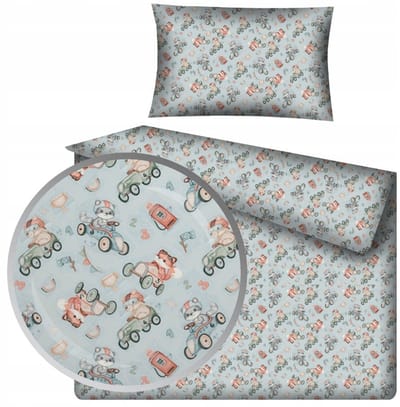 Kinderbeddengoed 90x120cm - Vrolijke Auto's & Beertjes