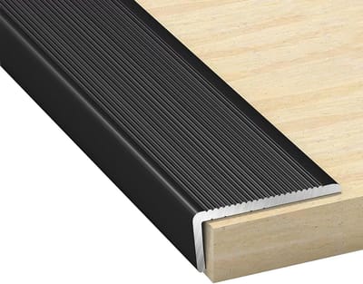 Trapneusprofiel - Antislip strip - Vloer afwerking - Duurzaam aluminium - 90 cm lang - Zwart