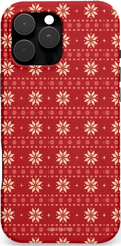 Casetastic Hoesje Geschikt voor Apple iPhone 16 Pro Max Magsafe - Stijlvolle Beschermende Duo-layer Case - Kerst sterren Trui Patroon