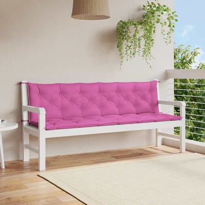 vidaXL - Tuinbankkussens - 2 - st - 200x50x7 - cm - stof - roze