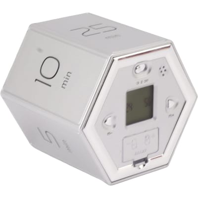 Hex Flip Timer met Stomme Alarmfunctie Magnetische Tijdmanagement Kubus Timer met LCD-scherm voor Silver