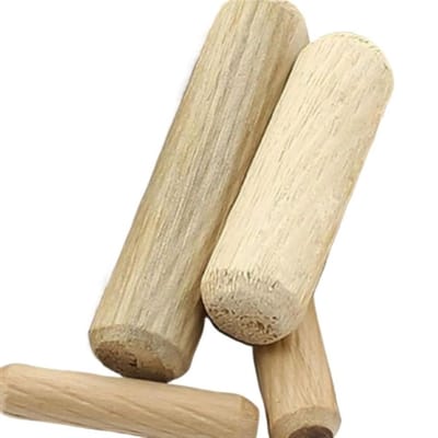 Houten pluggen - Deuvelpennen - Meubelreparatie - Met groeven - M8 x 40mm - Houtkleur