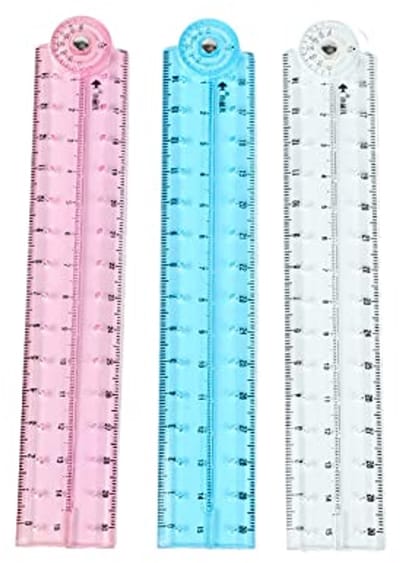 Opvouwbare Linialen Set van 3 - 30 cm Transparante Kunststof Tekenliniaal voor Kantoor en School