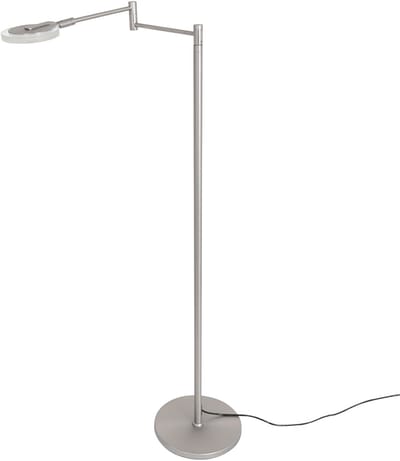 Vloerlamp Turound 3081ST Staal met knikarm, hoogte verstelbaar van 100-140 cm, 23 cm voetdiameter, dimbaar, Steinhauer Exclusive