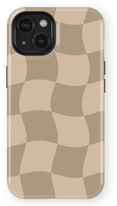Checkered Warp Hoesje geschikt voor iPhone 14 | Geschikt Voor Mag | Uniek Design Hoesje | Beschermhoes geschikt voor iPhone 14 Sandwave