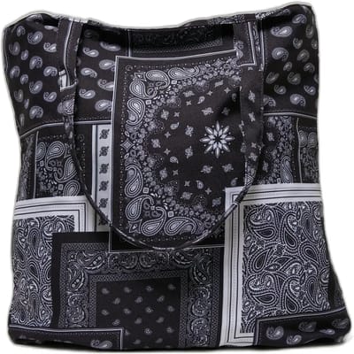 Urban Classics - Bandana Patchwork Print Schoudertas/Shopper - Zwart/Wit