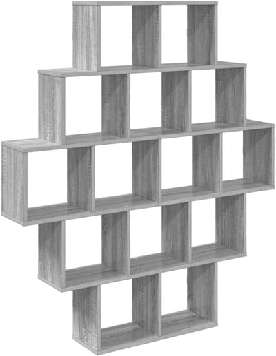 vidaXL - Wandplank - Grijs - Sonoma - 120 - x - 20 - x - 136 - cm - Bewerkt - hout