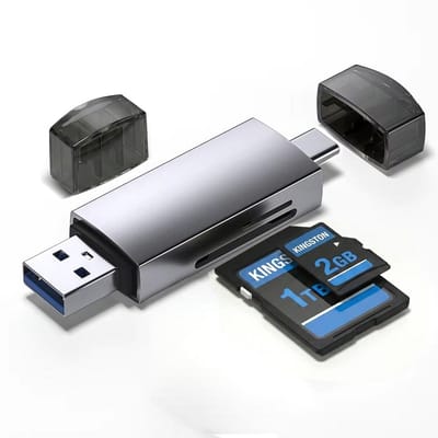CRVFTED SD Kaart lezer USB C 3 in 1 - Universeel - Card reader USB 3.0 - Kaartlezer SD kaart - Geheugenkaartlezer - Geschikt voor Windows / Mac - Micro SD kaartlezer - USB kaartlezer - Aluminium