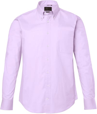 JP 1880 - Heren - overhemd FLEXNAMIC® lange mouwen buttondown kraag Modern Fit - Zachtlavendel - Maat 5XL