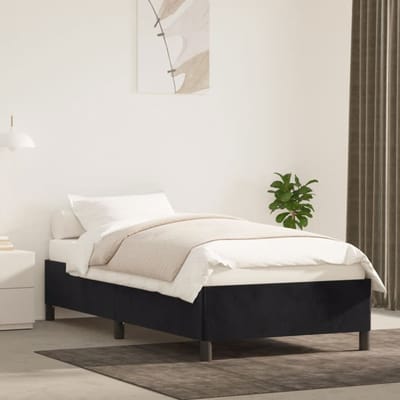 vidaXL - Bedframe - zonder - matras - 100x200 - cm - fluweel - zwart