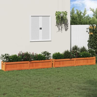 vidaXL - Plantenbakken - 2 - st - cm - massief - grenenhout - wasbruin