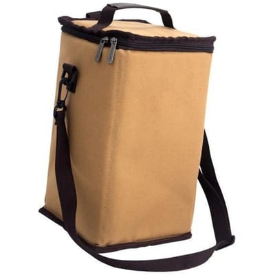 Kampeerlicht Opbergtas Canvas Grote Capaciteit Buiten Kampeerlamp Tas met Afneembare Schouderband Klein Vierkant beige
