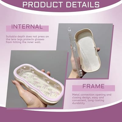 brillenkoker hardcase, lieve katten strik hart transparante brillenkoker, zonnebrillen leesbril, draagbare brillenkoker voor dames, heren kinderen met schoonmaakdoekje