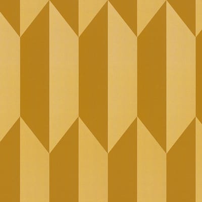 Exclusief luxe behang Profhome 790866-GU vliesbehang hardvinyl warmdruk in reliëf gestructureerd met geometrische vormen en metallic effect goud okergeel 5,33 m2