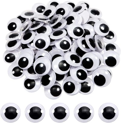 100 Stuks Zelfklevende Wedge Ogen Rond Zwart Wit 20mm Googly Ogen voor Scrapbooking en Kunstprojecten