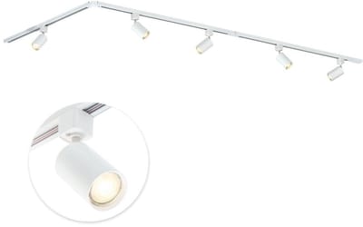 Qub Focus Railverlichting – Wit – 300 cm – L-vorm – 5× GU10 Spots – Dimbaar - Complete Set