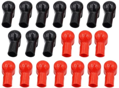Batterij Terminal Covers - Beschermende Kappen - Accu Beveiligen - Flexibel Zacht Plastic - 20 stuks - Rood Zwart