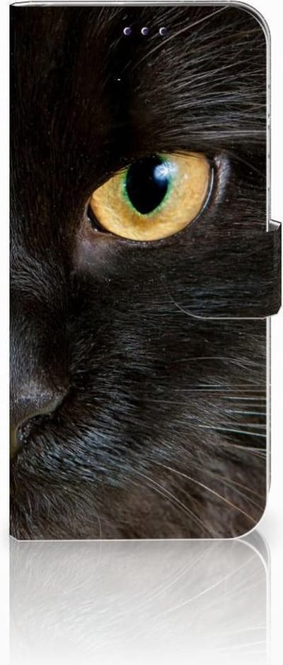 Samsung Galaxy A50 Telefoonhoesje met Pasjes Zwarte Kat