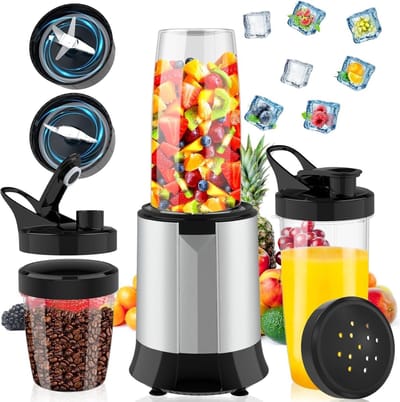 Orretti Blender 1200W - Smoothie Maker - Inclusief 3 bekers to go 800ml + Koffie Maler