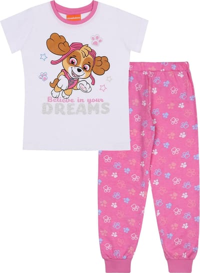 PAW Patrol SKYE - Meisjespyjama met korte mouwen, katoenen pyjama / 122-128