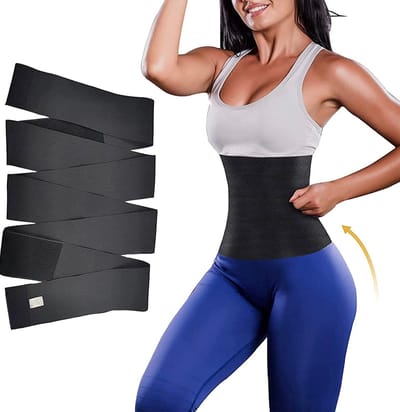 De Millennials - buik taille wrap - 4 Meter - Afslankband 2.0 - Waist Trainer Corset - Bandage wrap-band - Zweetband - Waisttrainer - Saunaband - Afvallen - Dames - Vet verbranden - Sauna effect - Corrigerend buik - One Size - Verstelbaar