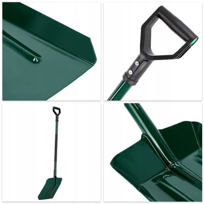 KADAX Schep, koolstofschep, schep met ergonomische steel, schep met stevige handgreep, robuuste schep voor as, kolen, koolstof, tuingereedschap, tuinspade (metalen steel)