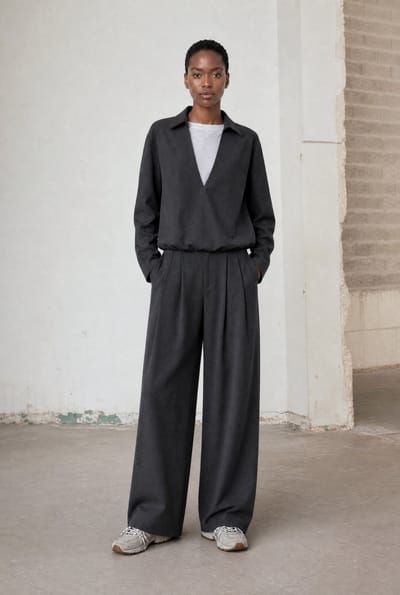 Sloan viscose pleated pants | Anthracite - Anthracite / S