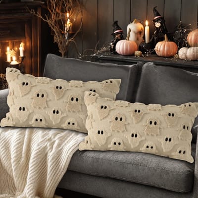 Dailygoods- Spookkussensloop 3D - Kussenovertrek - Halloween - Decoratieve Kussenhoes - Pluche - 30 x 50 cm - Zachte Stof