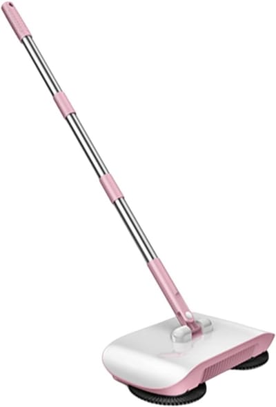 Handmatige Veegmachine - 2-in-1 Reiniger - Snelle Vloerreiniging - 180 Graden Draaihoek - 118 cm Lengte - Roze