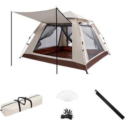 Outdoor zelfrijdende reiskampeertent Automatische snelopenende tent Draagbaar regendicht L gray