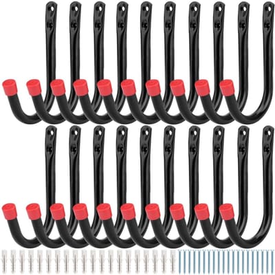 Dailygoods- Opslaghaak 20 Stuks - Heavy Duty - Garage Haak - Tuingereedschap - Organiseren - Schokbestendig - Gereedschapshaak