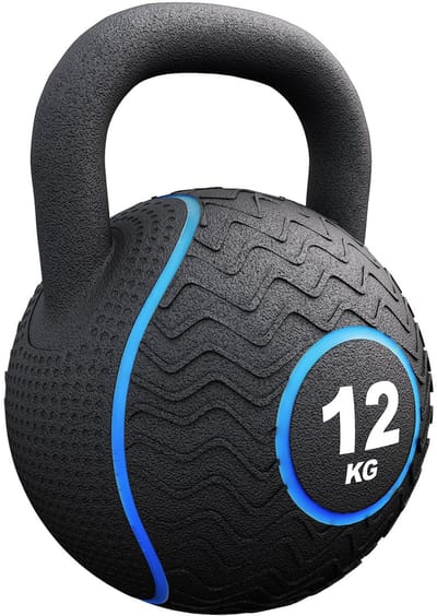 Gorilla Sports Kettlebell - Gietijzer - Rubber - Gewicht - Zwart - 12 kg