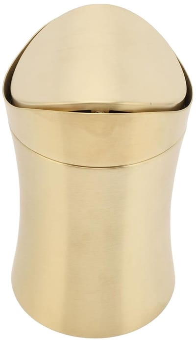 Aanrechtprullenbak - Mini vuilnisbak - Bureau opruimen - Deksel met geurcontrole - 19.99 x 12.98 cm - Zilverkleurig